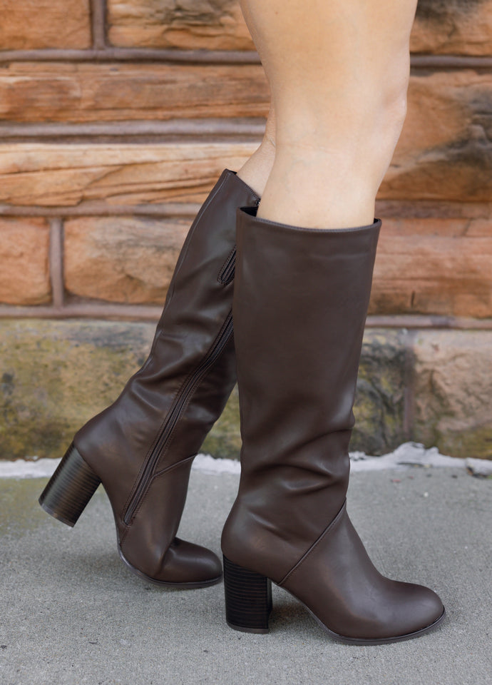 Wake Brown Faux Leather Boots