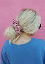Load image into Gallery viewer, Striped Corset Hair Scrunchie - Pink/Maroon
