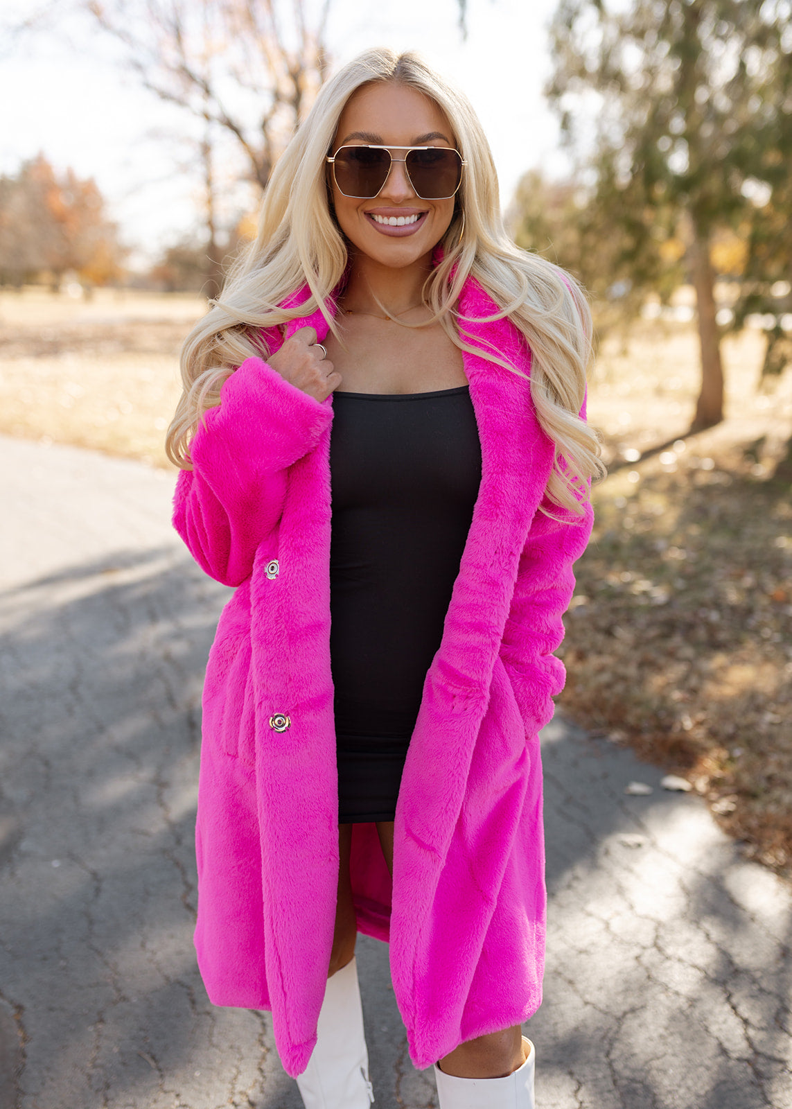 Hollywood Hot Pink Faux Fur Coat – The Vintage Leopard