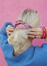 Load image into Gallery viewer, Striped Corset Hair Scrunchie - Pink/Maroon
