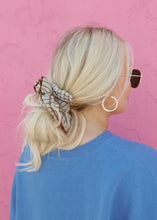 Load image into Gallery viewer, Striped Corset Hair Scrunchie - Tan/Brown
