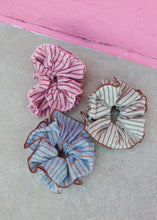 Load image into Gallery viewer, Striped Corset Hair Scrunchie - Pink/Maroon
