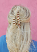 Load image into Gallery viewer, Oversized Claw Clip - Brown &amp; Cream Stripe
