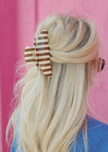 Load image into Gallery viewer, Oversized Claw Clip - Brown &amp; Cream Stripe
