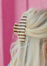 Load image into Gallery viewer, Oversized Claw Clip - Brown &amp; Cream Stripe
