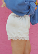 Load image into Gallery viewer, Isla Lace Trim Satin Shorts
