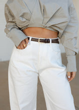 Load image into Gallery viewer, Mocha Brown Thin Leather Belt
