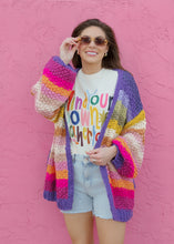 Load image into Gallery viewer, Rainbow Crochet Cardigan
