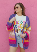 Load image into Gallery viewer, Rainbow Crochet Cardigan
