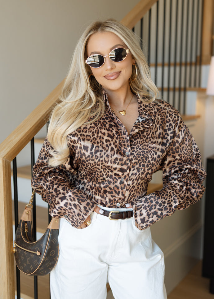 Lynn Leopard Button Down Top
