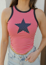Load image into Gallery viewer, American Star Stripe Ribbed Tank Top
