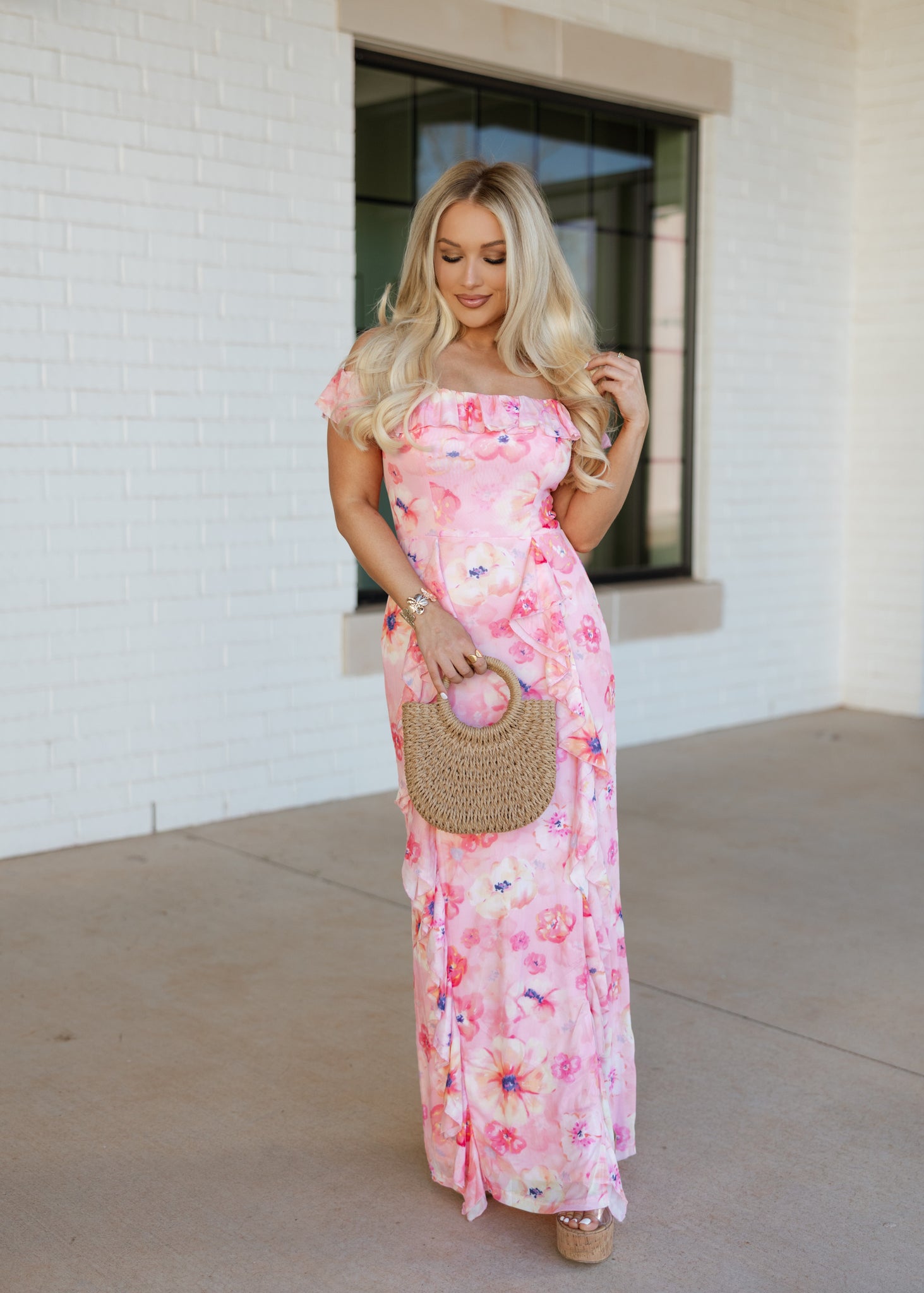 Abbi Pink Floral Maxi Dress – The Vintage Leopard