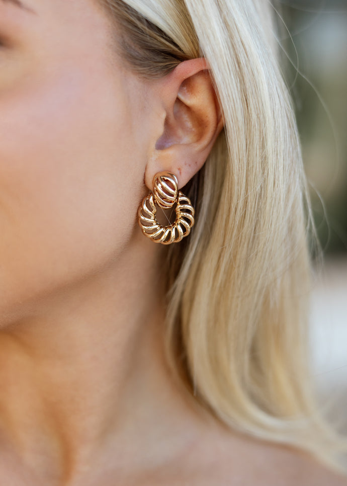 Twisted Dangle Hoop Earrings