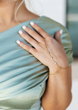 Load image into Gallery viewer, Clear Gemstone Gold Hand Chain
