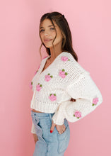 Load image into Gallery viewer, Smell The Roses Ivory Crochet Cardigan
