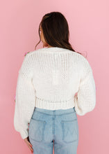 Load image into Gallery viewer, Smell The Roses Ivory Crochet Cardigan
