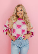 Load image into Gallery viewer, Candy Hearts Pink Multi Sweater

