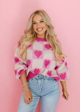 Load image into Gallery viewer, Candy Hearts Pink Multi Sweater
