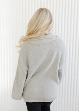 Load image into Gallery viewer, Oversized Zip Up Cardigan - Heather Grey
