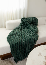 Load image into Gallery viewer, Double Ruched Faux Fur Luxury Blanket - Holiday Forest
