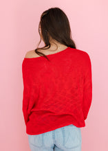 Load image into Gallery viewer, Love At First Sight Red &amp; Pink Sweater

