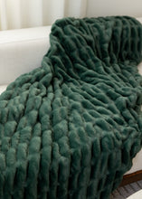 Load image into Gallery viewer, Double Ruched Faux Fur Luxury Blanket - Holiday Forest
