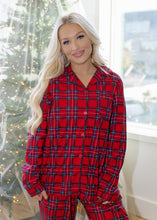 Load image into Gallery viewer, Red &amp; Blue Plaid Pajama Set
