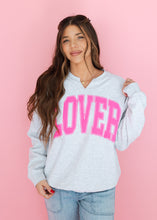 Load image into Gallery viewer, Lover Pink &amp; Grey Split Neck Sweatshirt
