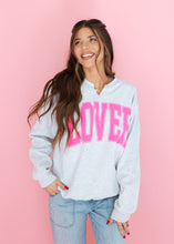 Load image into Gallery viewer, Lover Pink &amp; Grey Split Neck Sweatshirt
