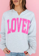 Load image into Gallery viewer, Lover Pink &amp; Grey Split Neck Sweatshirt
