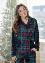 Load image into Gallery viewer, Green &amp; Black Plaid Pajama Set
