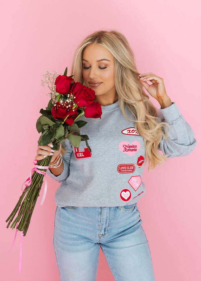Lover Club Patch Heather Grey Sweatshirt