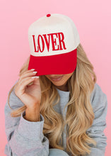 Load image into Gallery viewer, Lover Puff Embroidered Khaki &amp; Red Hat
