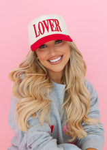Load image into Gallery viewer, Lover Puff Embroidered Khaki &amp; Red Hat
