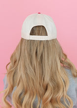 Load image into Gallery viewer, Lover Puff Embroidered Khaki &amp; Red Hat
