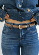 Load image into Gallery viewer, Astrid Brown Leather &amp; Gold Belt
