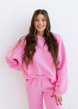 Load image into Gallery viewer, Pink Dropped Shoulder Sweatshirt
