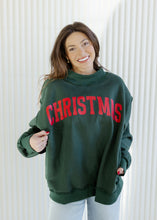 Load image into Gallery viewer, Merry/Christmas Reversible Mockneck Green Sweatshirt

