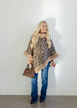 Load image into Gallery viewer, Missy Leopard &amp; Fur Poncho Cape
