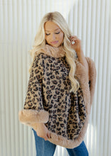 Load image into Gallery viewer, Missy Leopard &amp; Fur Poncho Cape
