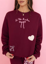 Load image into Gallery viewer, So This Is Love Maroon Graphic Sweatshirt
