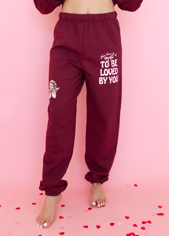 So This Is Love Maroon Sweatpants