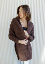 Load image into Gallery viewer, Harlow Espresso Blanket Wrap Cardigan

