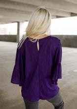 Load image into Gallery viewer, Stacie Purple Ruffle Blouse
