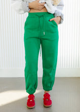 Load image into Gallery viewer, Solid Green Jogger Pants
