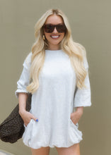 Load image into Gallery viewer, Ash Grey Bubble Hem Mini Dress
