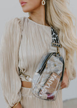 Load image into Gallery viewer, Corie Clear Gameday Leopard Strap Sling Crossbody Bag
