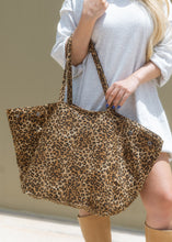 Load image into Gallery viewer, Leopard Large Shoulder Tote - Brown
