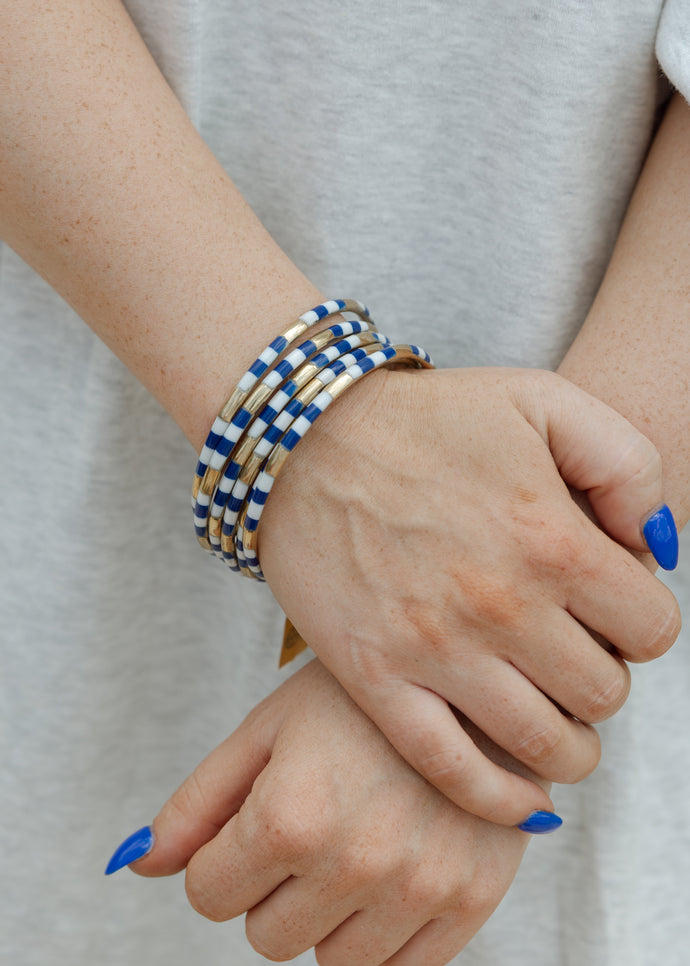 BuDha Girl Veda Blue & White Bangles