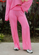 Load image into Gallery viewer, Hot Pink Fold Over Flare Pants
